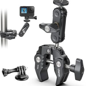 ULANZI Super Clamp Camera Clamp Mount Monitor 360° Ballhead Magic Arm Double Ball Head Adapter with 1/4"-20 & 3/8"-16 Thread for Canon Nikon DSLR Camera/Gopro/LED Lights/Ronin-M/Ronin MX/Freefly MOVI