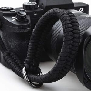 Camera Wrist Strap for DSLR Mirrorless Camera, Quick Release Camera Hand Strap with Safer Connector（Black）